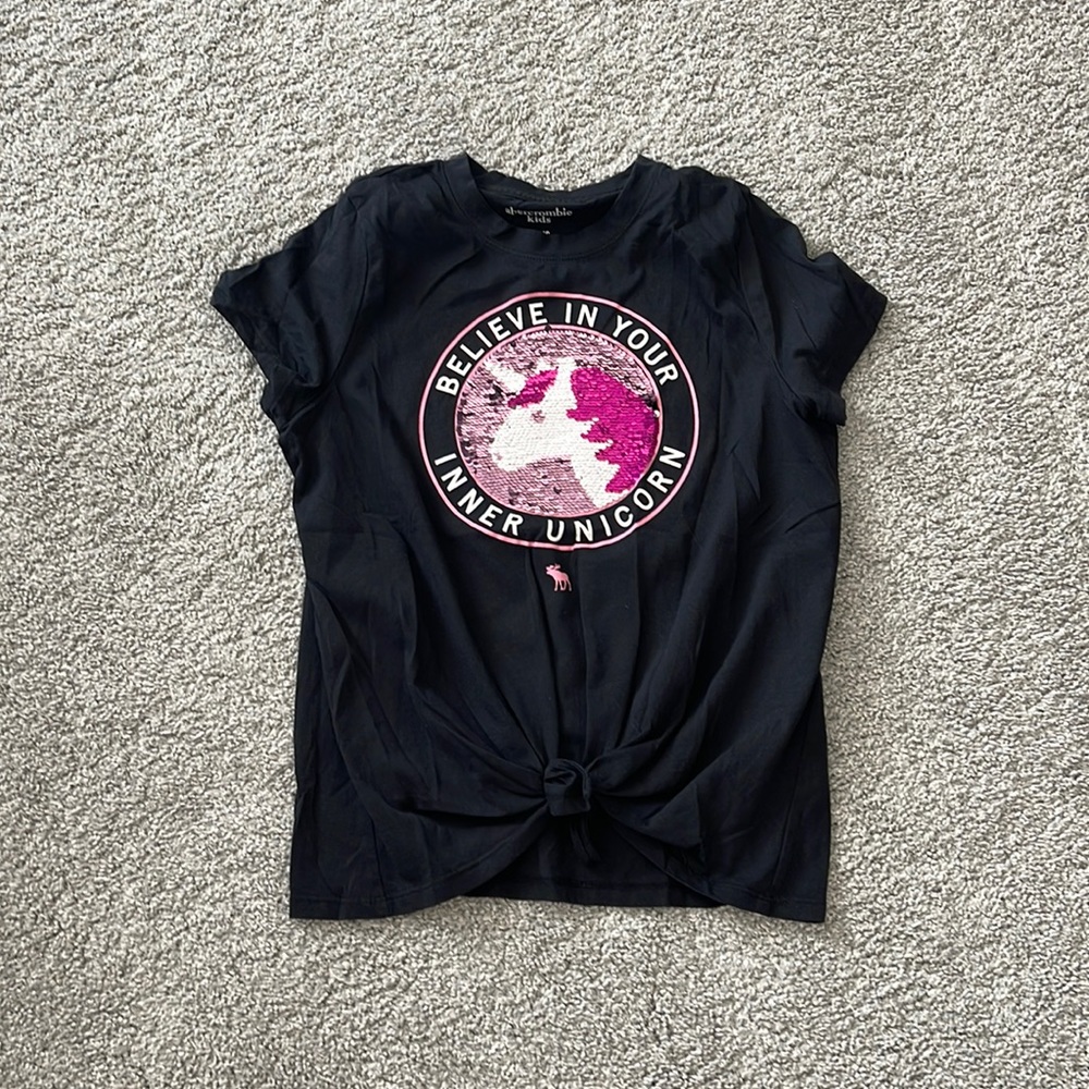Abercrombie kids sequin flip shirt